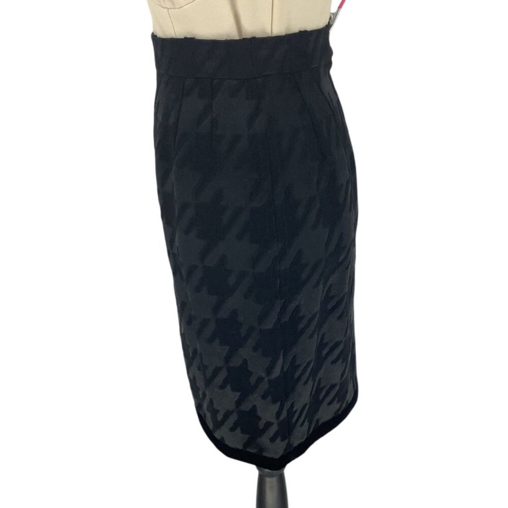 ESCADA Womens 34 US 2 Black Wool Silk Houndstooth Skirt & Blazer Elegant Luxury - Picture 14 of 16